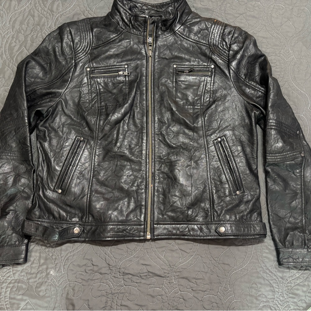 Milwaukee Leather women’s racer black leather motorcycle jacket